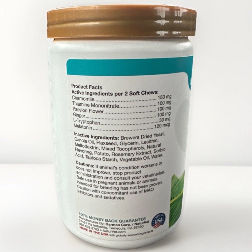NaturVet Calming Soft Chews for dogs reduce anxiety tension & stress - Picture 3 of 3